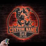 custom pitbull wall art led light