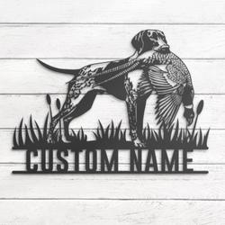 custom pointer pheasant sign wall art led light