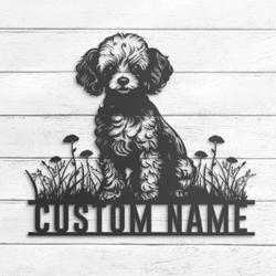custom poodle cute wall art led light