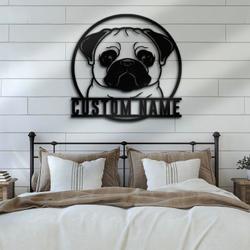 custom pug dog wall decor led light