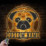 custom pug wall art led light