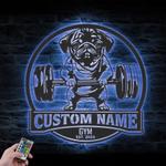 custom pug workout decor wall art led light