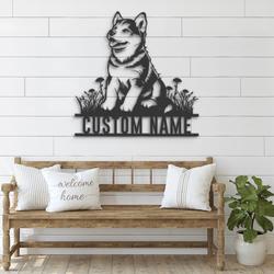 custom puppy husky wall decor led light