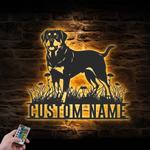 custom rottweiler wall art led light