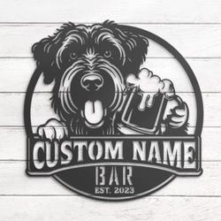 custom russian terrier bar decor wall art led light