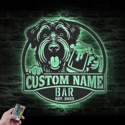 custom russian terrier pub sign wall art led light