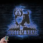 custom sheepdog metal wall sign led light