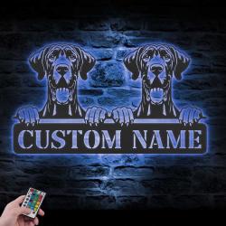 custom sheltie metal wall sign led light