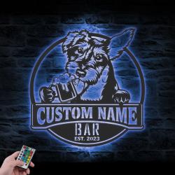 custom sheltie puppy metal wall art led light