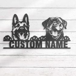 custom shepherd and rottweiler wall art led light