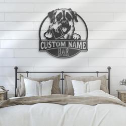 Custom Anatolian Shepherd Thirsty Beer Pub Metal Wall Art LED Light
