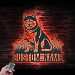 custom shiba inu bar decor wall art led light