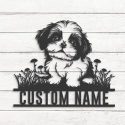 custom shih tzu baby dog wall art led light