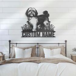custom shih tzu dog wall decor led light