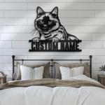 custom siamese cat metal wall sign led light