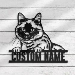 custom siamese wall decor cat art led light