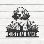 custom spaniel puppy metal wall art led light