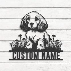 Custom Baby Cocker Spaniel Metal Wall Art LED Light
