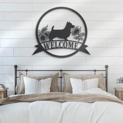 custom terrier flower decor wall art led light