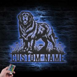 custom tibetan mastiff metal wall sign led light