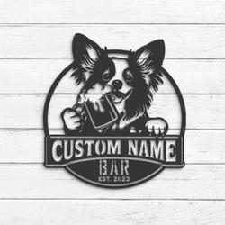 custom toy dog bar decor wall art led light
