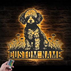 custom toy poodle wall art led light
