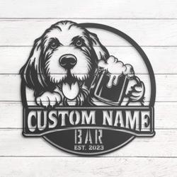 Custom Grand Basset Griffon Vendeen Thirsty Beer Pub Metal Wall Art