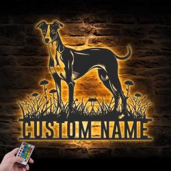 custom whippet wall art led light