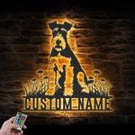 custom wire fox terrier wall art led light