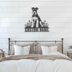 custom wire terrier dog wall decor led light