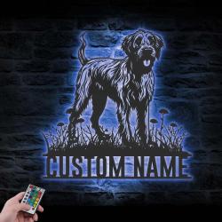 custom wolfhound metal wall sign led light