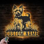 custom yorkshire terrier dog wall art led light
