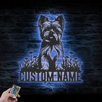 custom yorkshire terrier pub sign wall art led light