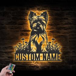 custom yorkshire terrier wall art led light