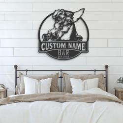 custom zwergschnauzer bar decor wall art led light