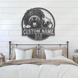 customized funny puli pub drinking metal wall art led light