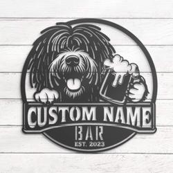Custom Funny Puli Thirsty Beer Pub Metal Wall Art LED Light