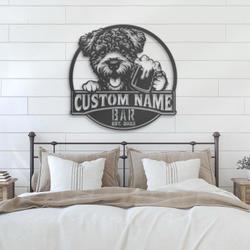 customized funny pumi pub drinking metal wall art led light