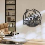 customized funny samoyed beer pub decor metal wall art led light