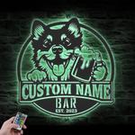 customized funny schipperke pub wall decor metal wall art led
