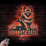 customized keeshond dog wall art led metal decor pet lovers