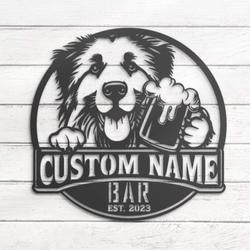 customized pyrenean shepherd bar sign