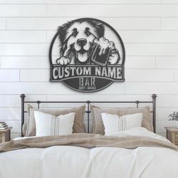 customized pyrenean shepherd pub sign
