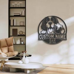 customized saint usuge spaniel beer pub decor metal wal