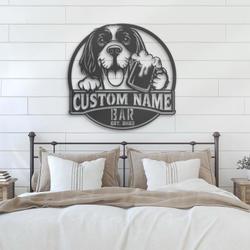 customized saint usuge spaniel pub drinking metal wall