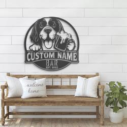 customized saint usuge spaniel pub wall decor metal wal