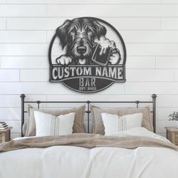 customized scottish deerhound pub drinking metal wall art