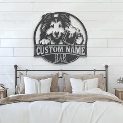 customized shetland sheepdog pub wall decor metal wall art l