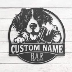 customized small munsterlander thirsty beer pub metal wa