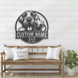 customized spinone italiano pub wall decor metal wall art led